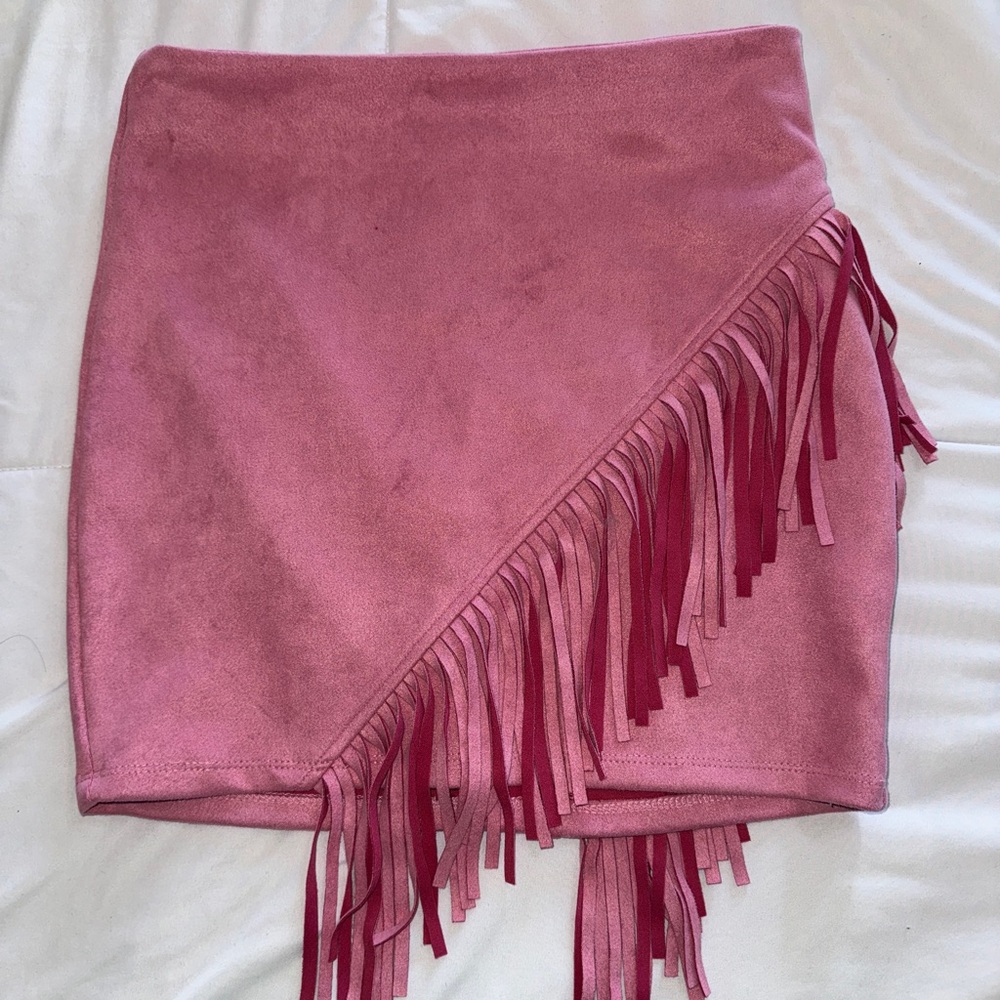 Pink Fringe Skirt
